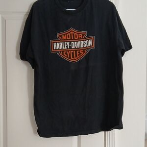 Harley-Davidson Black Short Sleeve Tee with Orange Logo